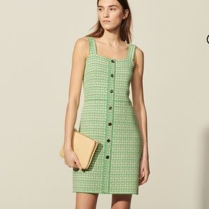 SANDRO PARIS STRAPPY DRESS IN TWEED